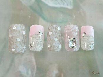 アイネイルズ 横浜WEST店(I-nails)/ドットフレンチレース¥10480