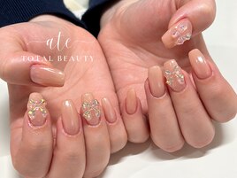 オーロラ×リボンネイル