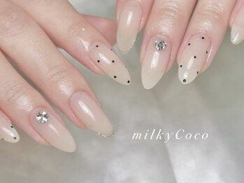 ミルキーココ(milky Coco)の写真/自爪でお悩みの方必見☆フィルイン一層残しで爪の負担を軽減し、自爪を削らないので負担が軽減されます♪