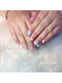 全面シェルちらしネイル