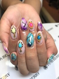 ～大理石風アートネイル～