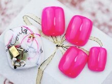 ネイルアンドアイラッシュ シシュ なんば本店(nail&eyelash SyiSyu)/フット親指アート＋ワンカラー