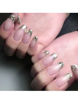 ミント(Mint.)/ガラスフレンチ◇ジェルネイル