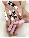 ドット×リボンネイル