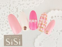 シシ(SiSi)/PINKツイード＆パールネイル★