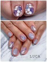 ネイルアトリエルカ(nail atelier LUCA)/M-778 パープルフラワーネイル