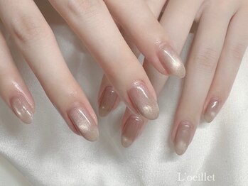 ルイエ(L’oeillet)の写真/【透明感×ツヤ重視のちゅるん仕上げ】手元を美しく魅せる理想のフォルムとツヤにこだわった美爪ネイル♪