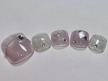 アイネイルズ 三宮店(I nails)/ピンクマグミニりぼんフット