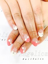 ネイルサロン アンジェリカ(Angelica)/No.24 フレンチ★リボン ネイル