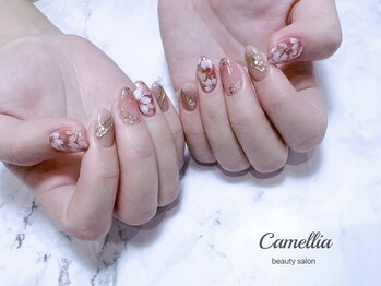 カメリア(Camellia)/手描き/ハンドジェルネイル