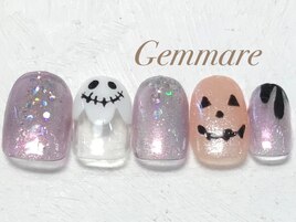 ハロウィンオバケネイル