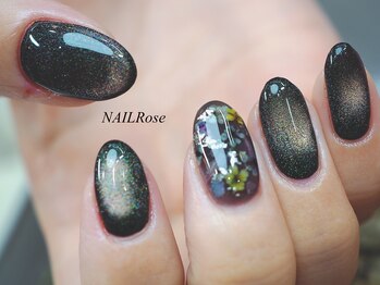 ネイルローズ(NAIL Rose)/ギャラクシーマグネット押し花