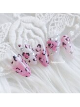 たゆ ネイル(たゆnail)/パラジェル豹柄ピンク平成ネイル