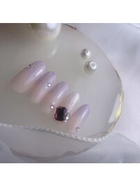 ゆめかわグラデ×ビジューネイル