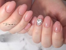 トラストネイル 札幌円山店(TrustNail)/ピンクネイル×ハートビジュー