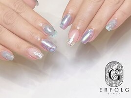 流行りのバブルでブルーネイル