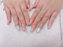 ネイル ビューティーマジック 葛西本店/オレンジデザインネイル