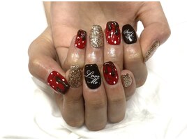 バレンタインネイル