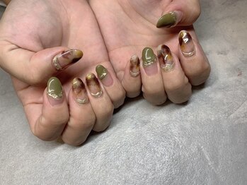 エンジェリック カラーズ(Angelic colors)/秋色べっ甲ネイル♪