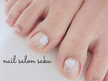 サク(saku)/フット/定額/手描きフラワー