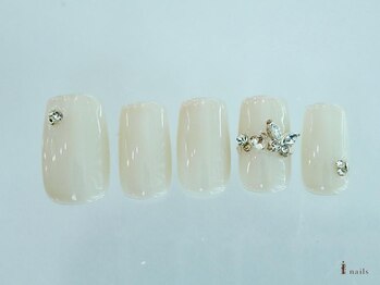 アイネイルズ 横浜WEST店(I-nails)/シンプルワンホンビジュー¥8480