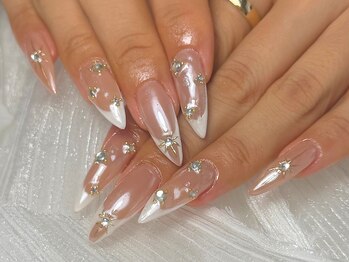 アイシーネイル(l ICY,nail)の写真/チップ長さ出し＋持込デザイン＋パーツ付放題￥15,500★1本～長さだしOK/パーツ持込・イベント前飛び込みOK
