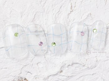 ネイルメゾン 渋谷店(NAIL MAISON)/クリア韓国チェック¥4800