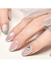 WHITE NAIL 三宮店【ホワイトネイル】【3月上旬 NEW OPEN（予定）】/オーロラサテン/水滴/ニュアンス