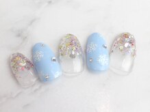 ネイリス(NAILISS)/雪の結晶/冬/ラメグラ/X'mas