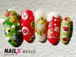 もこもこクリスマスネイル