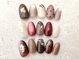 バレンタインネイル ￥6800