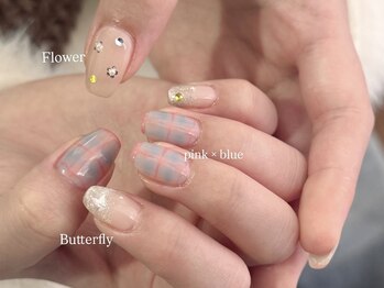 リン 恵比寿(RiN.)/チェックネイル　akane