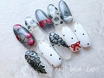 ラピス 自由が丘(Lapis)の写真/スラッと上品な指先に変身!大人可愛いレースやドットデザインで毎日をHAPPYに♪初めての方にもオススメ◎