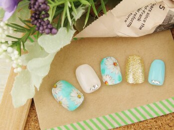 スプリング アイラッシュアンドネイル(SPRING eyelash&nail)/マーガレットアートネイル♪