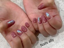 ネイルズアリー 立川店(Nails ally)/ドリームパウダー×スタッズ