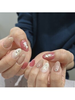 ニキ ヘアー ネイル(niki hair nail)/ピンクとベージュ