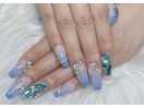 ブルーキラキラネイル☆戸部担当
