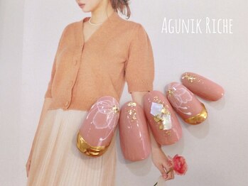 アグニークリッシェ(Agunik Riche)/【水彩フラワーネイル】