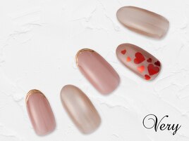 バレンタインハートネイル