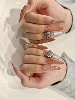 ミミネイル 野芥店(Mimi Nail)/春グラデーションロングネイル