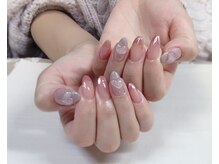 ラブネイル(LOVE NAIL)/ミラーフレンチちゅるんネイル