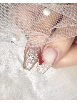 リッシュ トロワ(RICHE trois)/クリスマスリボンツイードネイル