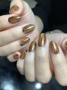 レディグリッター(Lady glitter)/木目風ニュアンスネイル