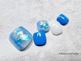 塗りかけシェルFootネイル