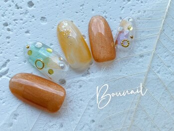 ネイルアンドアイラッシュ ボネール 銀座店(lash Bounail)/スタッズ ベージュ ニュアンス