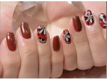 ボルドーにお花