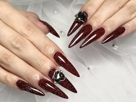 【赤フラッシュネイル】