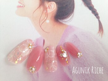 アグニークリッシェ(Agunik Riche)/【水彩フラワーネイル】