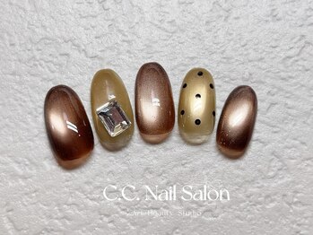 シーシーネイルサロン 池袋(C.C.Nail salon)/秋ネイル/ブラウン/水光ネイル