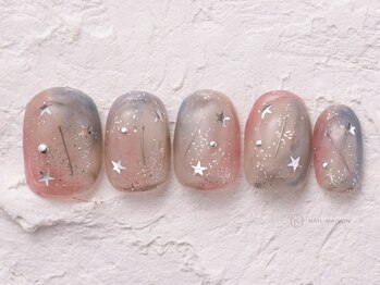 ネイルメゾン 渋谷店(NAIL MAISON)/もやもやニュアンス星ホロ￥7800